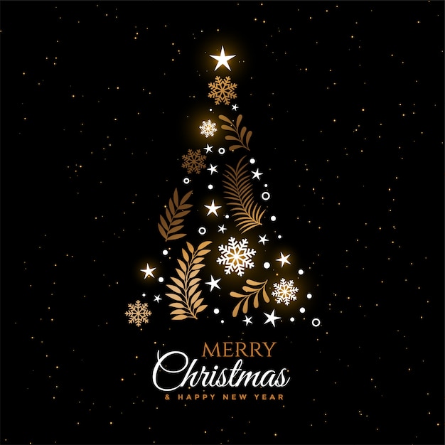 美しいクリスマスツリーの装飾的なグリーティングカードのデザイン 無料のベクター