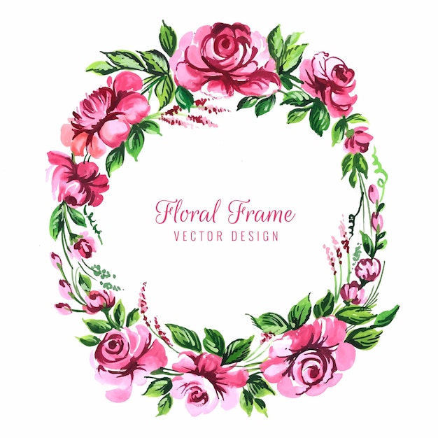 Free Vector | Beautiful circular floral frame card background