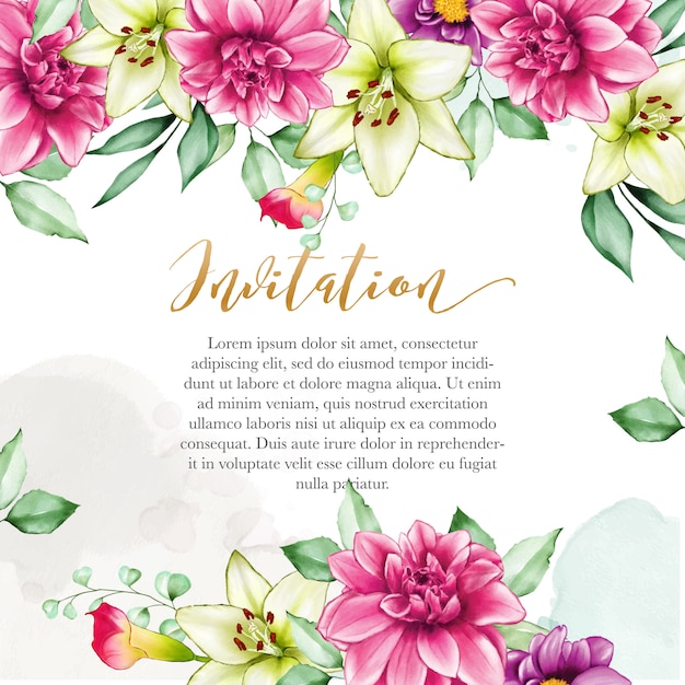 Download Premium Vector | Beautiful and cute floral invitation with ...
