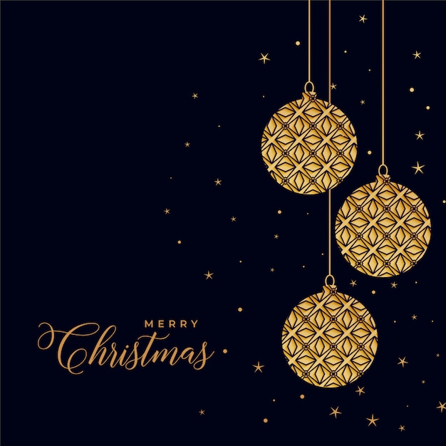 Beautiful Decorative Christmas Golden Balls Vector Free Download