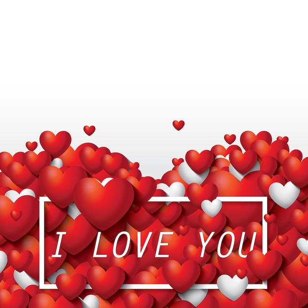 Premium Vector | Beautiful decorative heart with i love you text