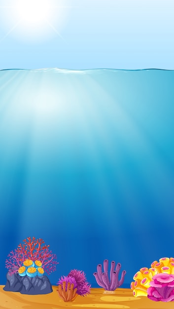Premium Vector | Beautiful deep ocean template