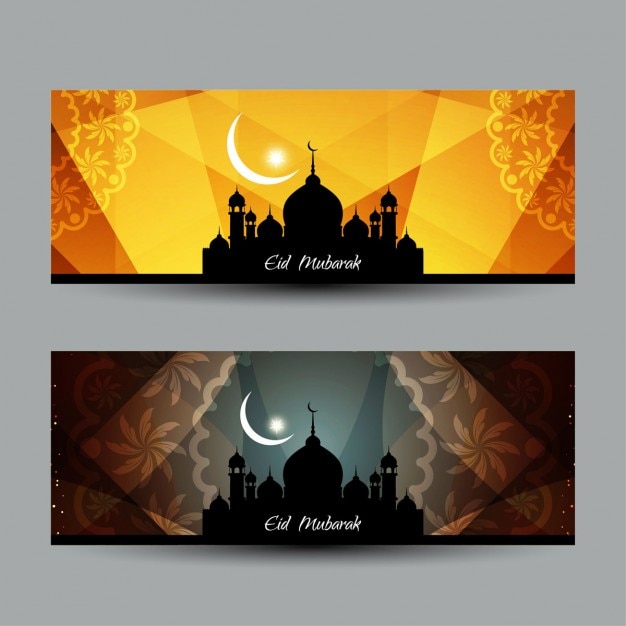 Free Vector | Beautiful eid mubarak banners