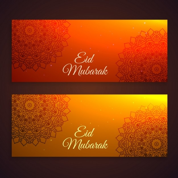 Beautiful eid mubarak festival banners