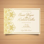 Beautiful Elegant Damask Wedding Invitation Template Vector Free Download