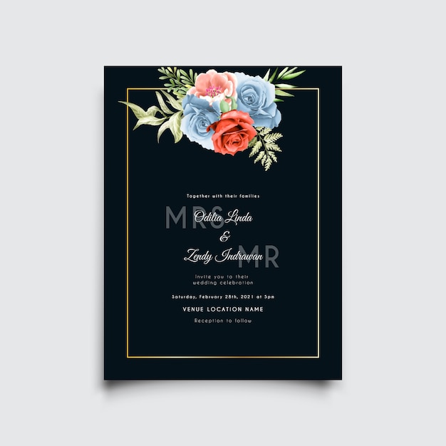 Premium Vector | Beautiful and elegant floral watercolor wedding ...