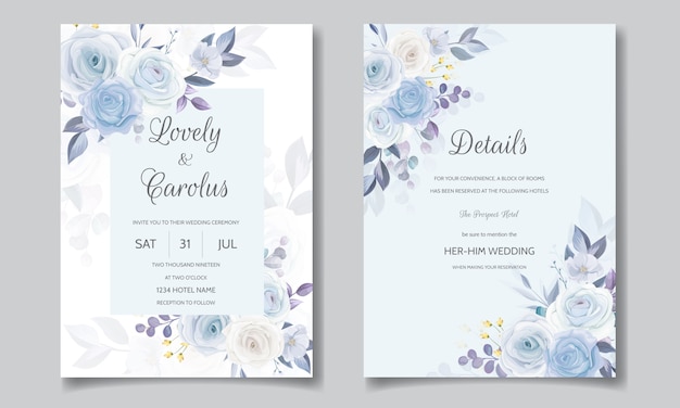 Premium Vector | Beautiful and elegant floral wedding invitation