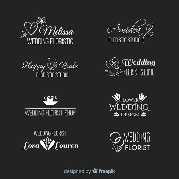 Download Free Beautiful And Elegant Logo Or Logotype Set For Wedding Or Florist Free Vector Use our free logo maker to create a logo and build your brand. Put your logo on business cards, promotional products, or your website for brand visibility.