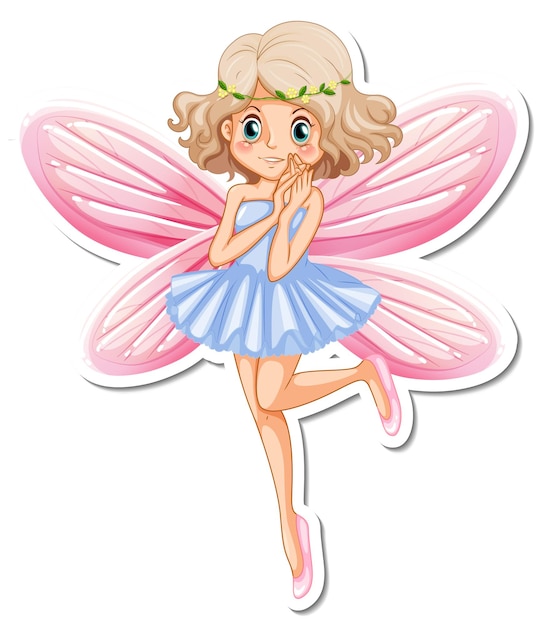 Premium Vector | Beautiful fairy cartoon character sticker