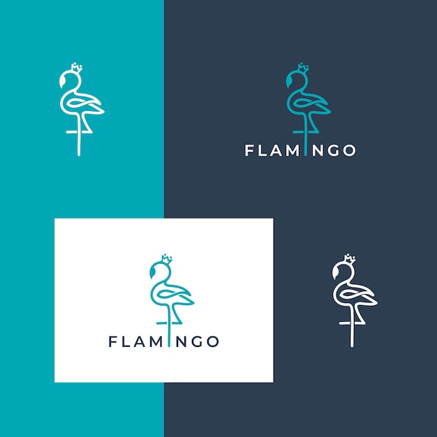 Beautiful flamingo logo Premium Vector