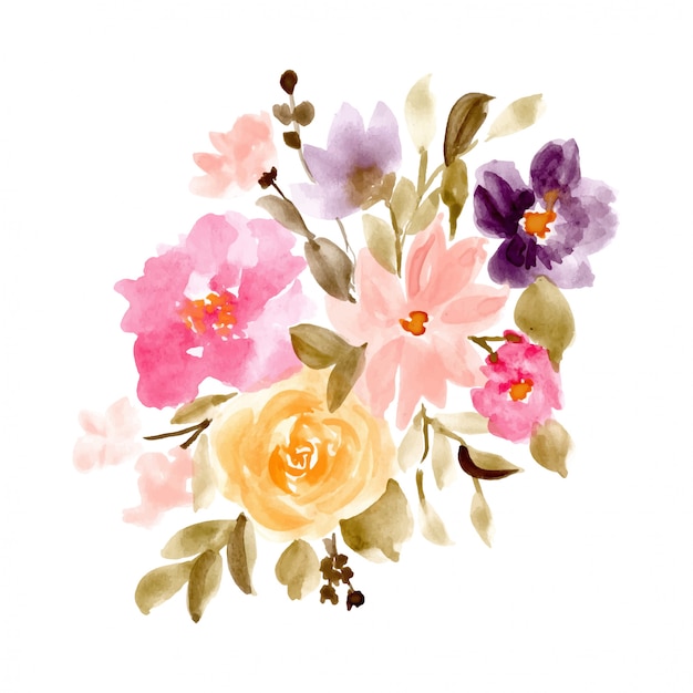 Download Beautiful floral arrangement watercolor background | Premium Vector