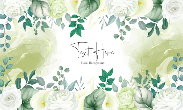 Free Vector | Beautiful floral background white lily and rose