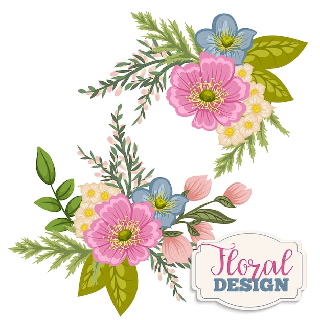 美しい花のdesign Vectorイラスト プレミアムベクター