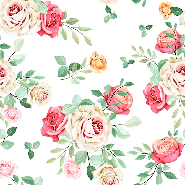 Download Premium Vector | Beautiful floral seamless pattern design