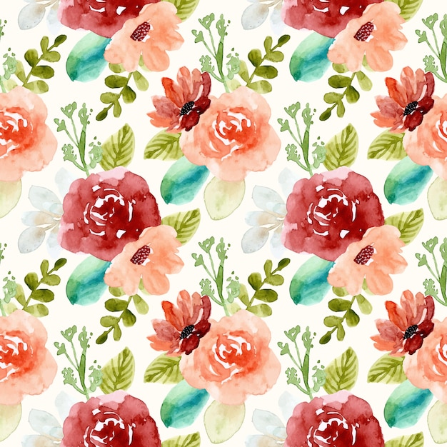 Download Premium Vector | Beautiful floral watercolor seamless pattern