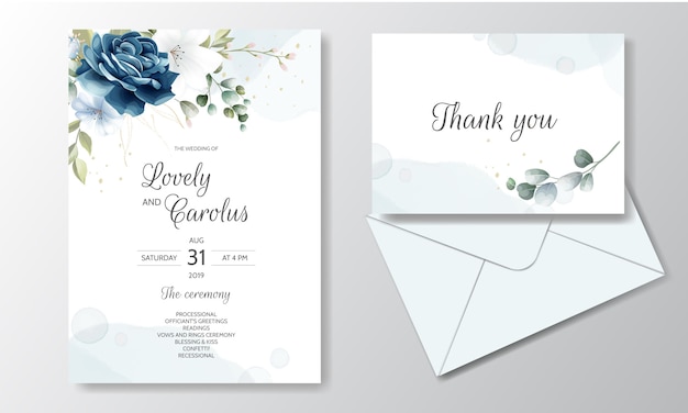 Premium Vector | Beautiful floral wreath wedding invitation card template