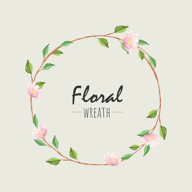 Beautiful floral wreath | Premium Vector