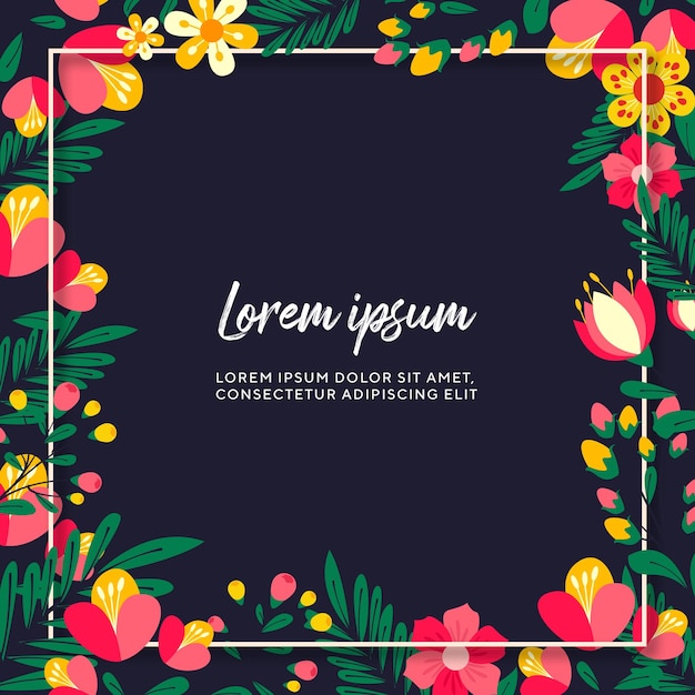 Premium Vector Beautiful Flower Background With Frame