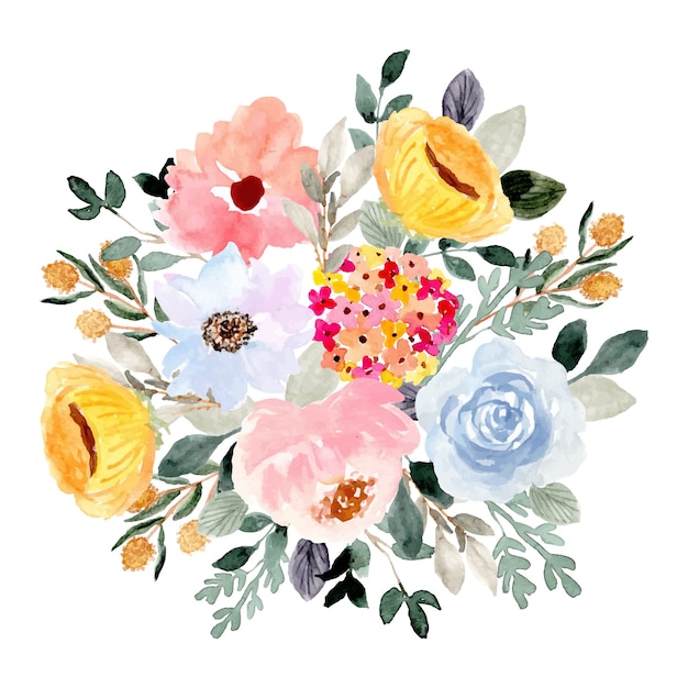 Download Premium Vector | Beautiful flower garden watercolor ...