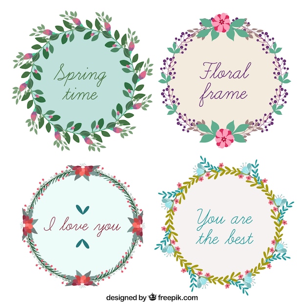 Beautiful flower wreath for spring | Free Vector