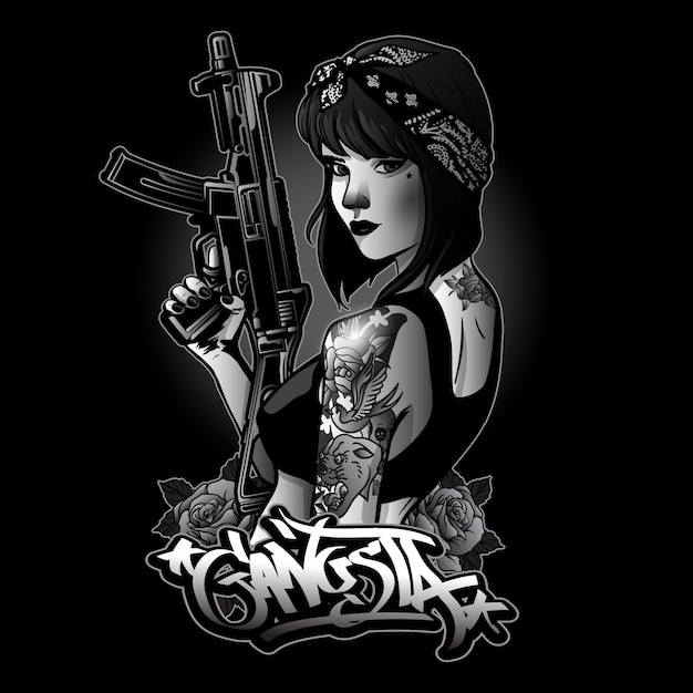 Gangsta Girl SVG