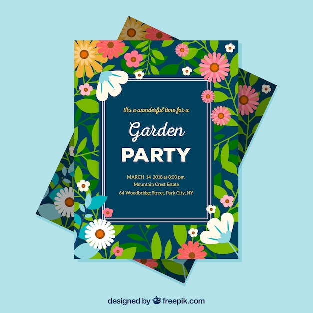 free-vector-beautiful-garden-party-invitation-template