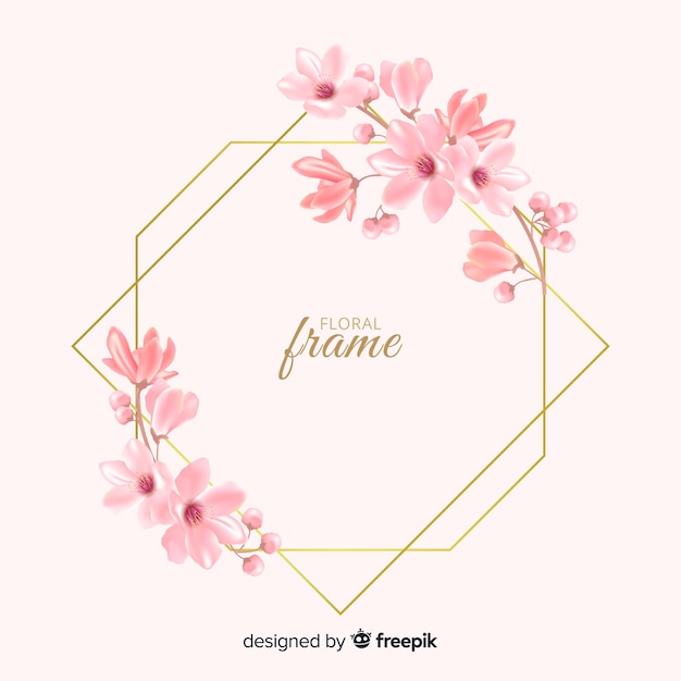 Premium Vector Beautiful Golden Floral Frame Design