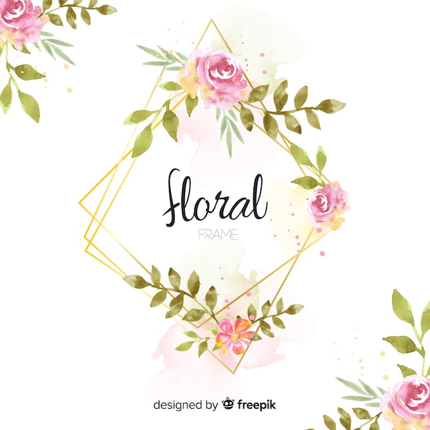 Free Vector Beautiful Golden Floral Frame Design