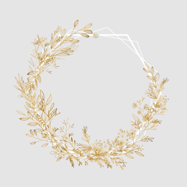 Premium Vector | Beautiful Golden Floral And Frame