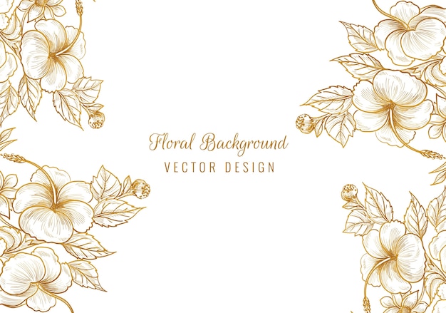 Ornamental Floral Clipart Vector, Beautiful Golden Floral Ornament With