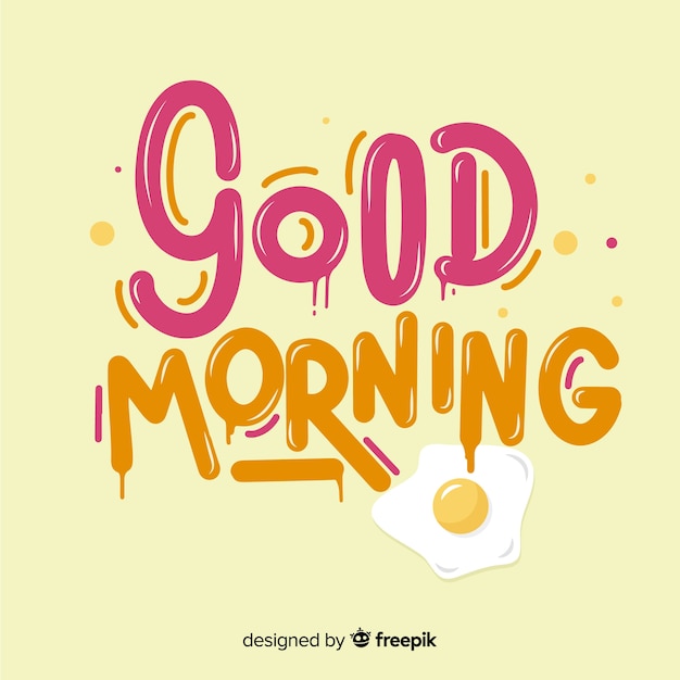 Beautiful good morning lettering background | Free Vector