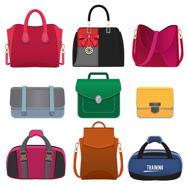 Premium Vector | Beautiful handbags for women.