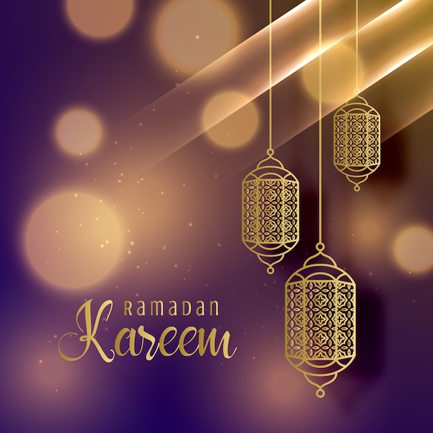 Free Vector Beautiful Hanging Lamps For Ramadan Kareem
