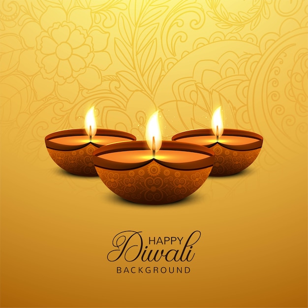 Free Vector | Beautiful happy diwali card background