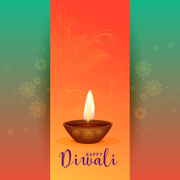 Beautiful happy diwali festival greeting\
design