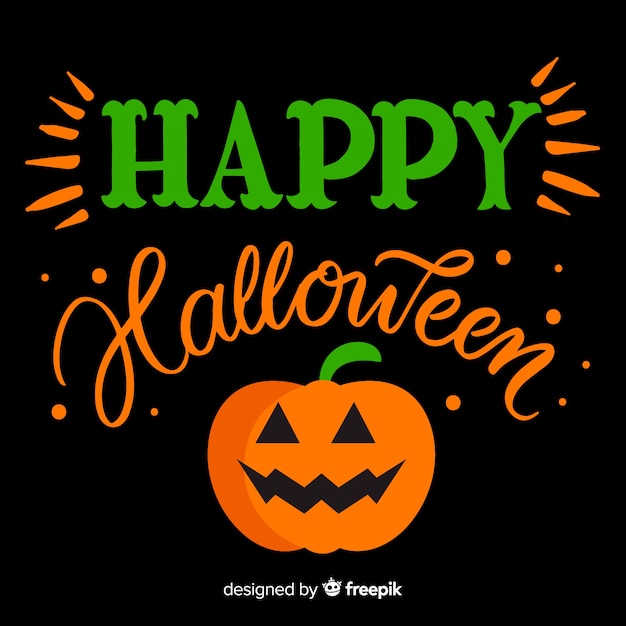 Free Vector | Beautiful happy halloween lettering background