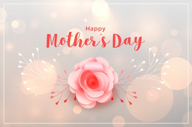 Download Beautiful happy mothers day rose card | Free Vector