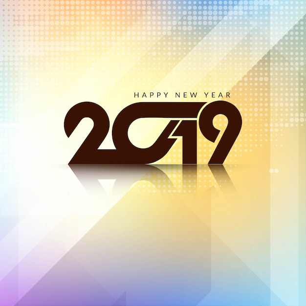 Beautiful happy new year 2019 background design Free Vector