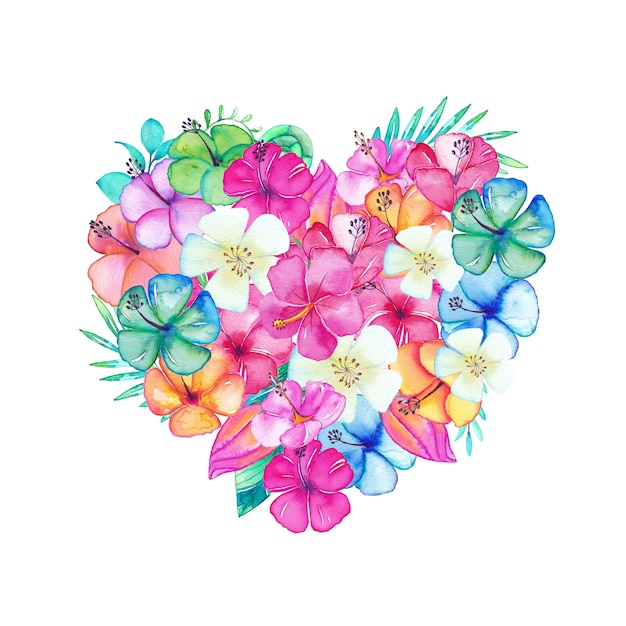 Watercolor heart set Royalty Free Vector Image