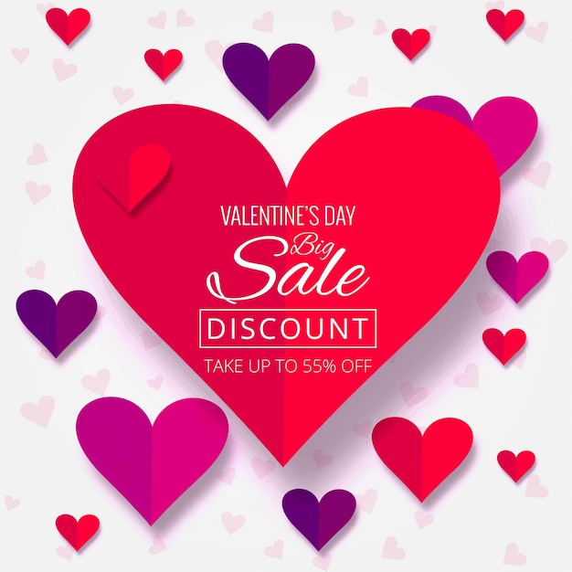 Beautiful hearts valentine\'s day sale\
background illustration