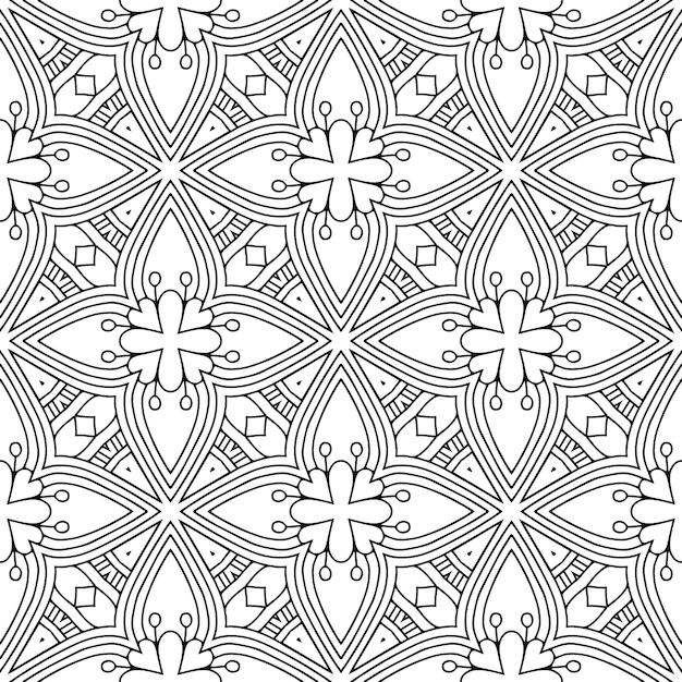 Premium Vector | Beautiful indian traditional seamless pattern black ...