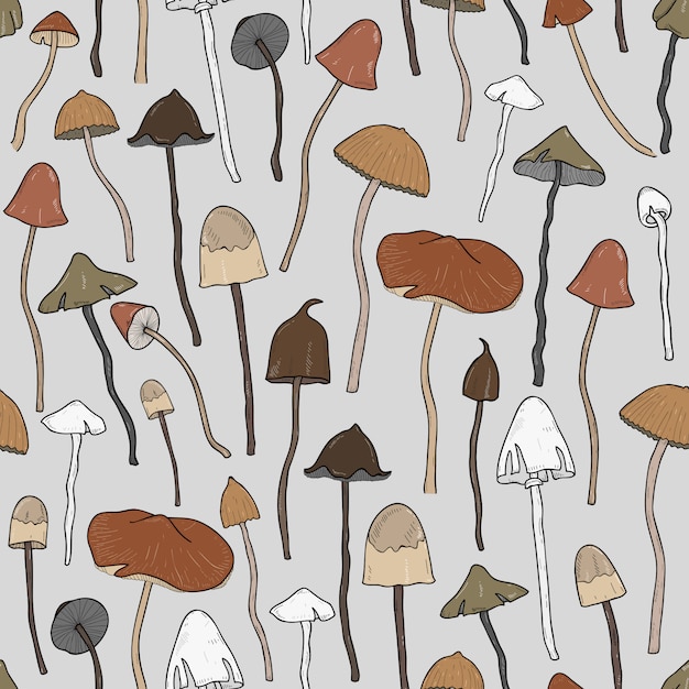 Premium Vector | Beautiful inedible, hallucinogenic fungus seamless ...