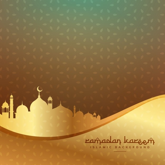 Beautiful islamic background with golden\
mosque