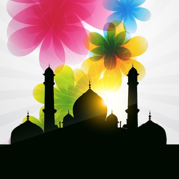 Download Free Vector | Beautiful islamic illustration with flowers