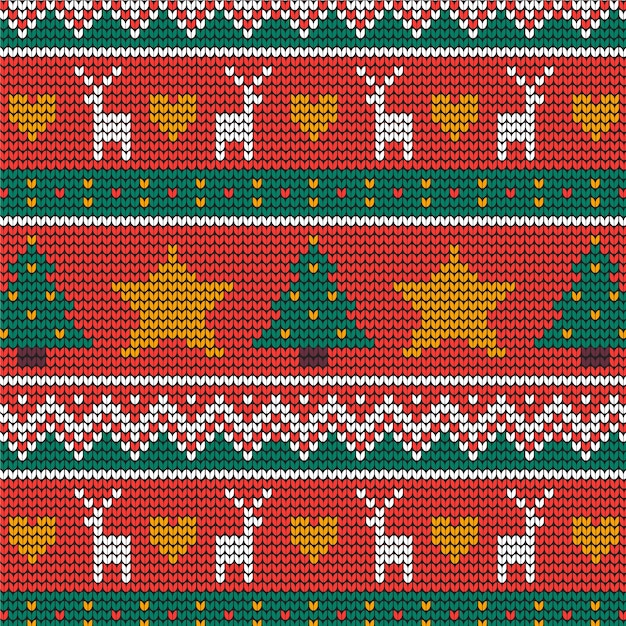 Download Free Vector | Beautiful knitted christmas pattern