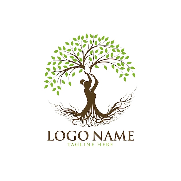 Premium Vector Beautiful Lady Tree Logo Template Make your own logo design for a website or business with namecheap. https www freepik com profile preagreement getstarted 11869595