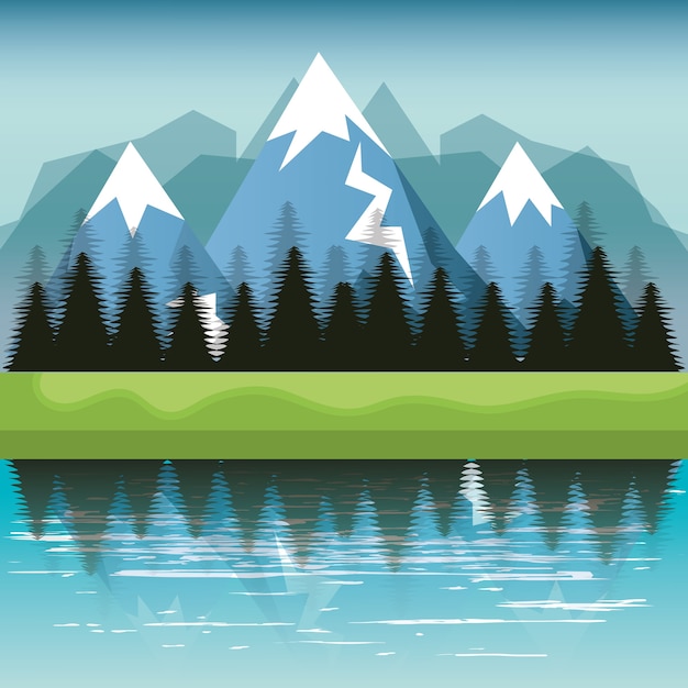 Premium Vector | Beautiful landscape background icon