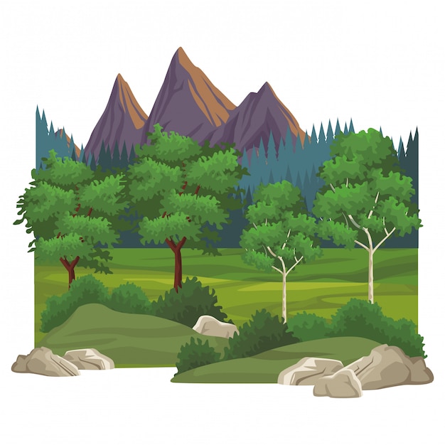 Premium Vector | Beautiful landscape scenery