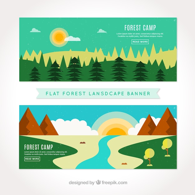 Beautiful landscapes banners