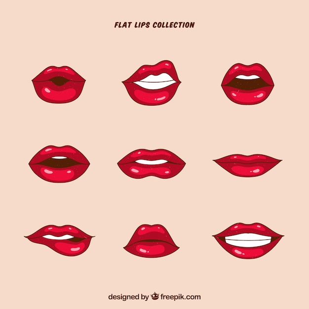 Beautiful lips set | Free Vector
